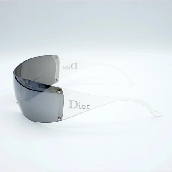 Auth RARE DIOR SKI 5 VA2 Shield Sunglass SET Case sport strap opaque white black